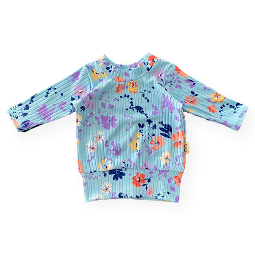 Watercolor Summer Ribbed Lounge Top