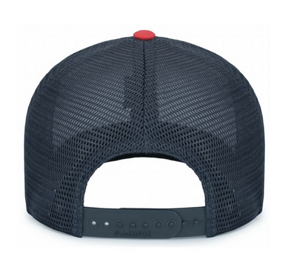 White, Navy, & Red Snapback Hat